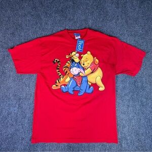 Disney Red T-Shirt with Pooh, Tigger, and Eeyore Vintage NWT XL